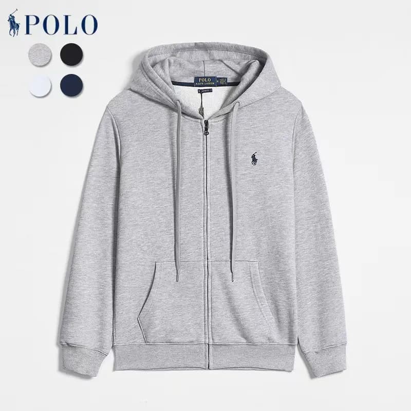 Polo Ralph Lauren Classic Fit Jogger Polo Pony Logo — Zipper - gray black label