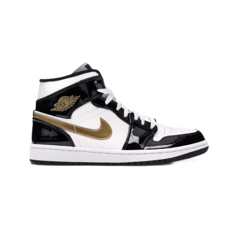 Air Jordan 1 Mid White Black Gold