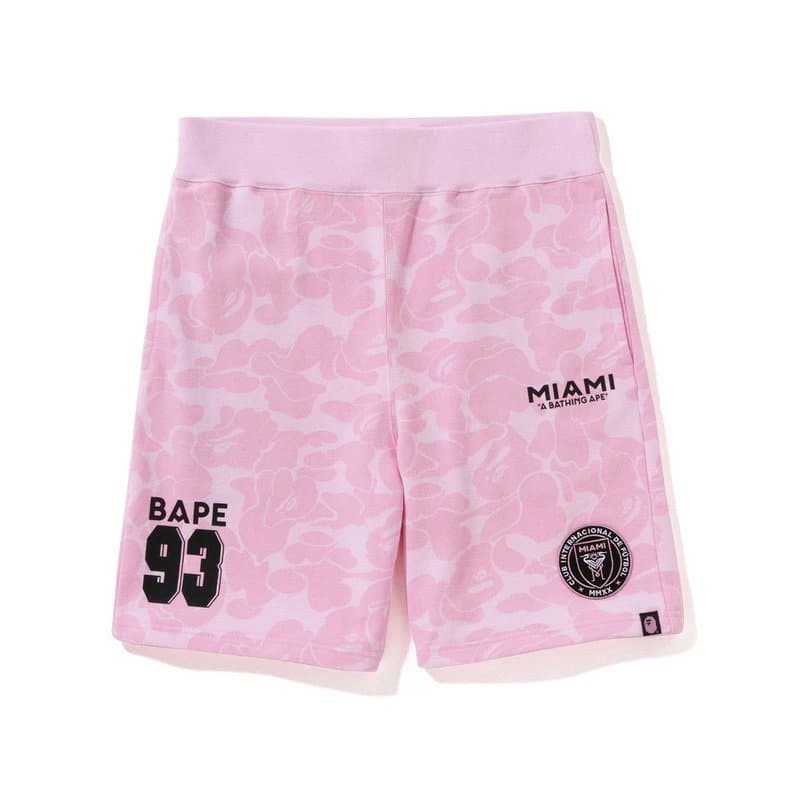 BAPE Short-Sleeve Tee Miami Inter Collaboration — 粉色短裤