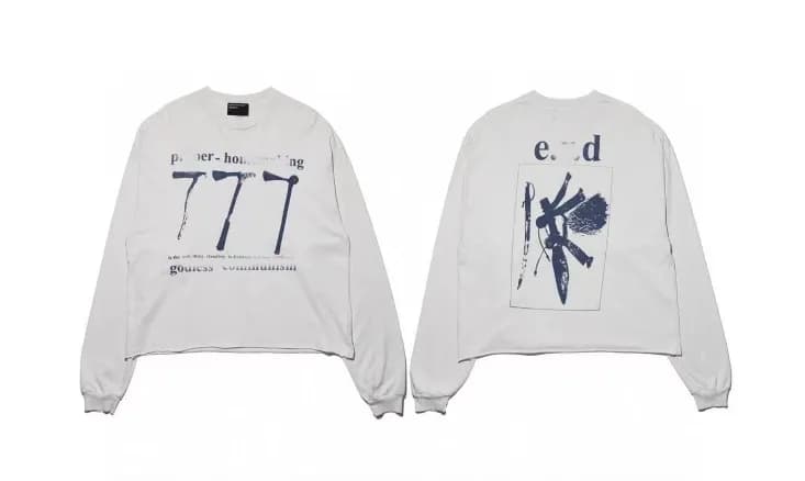 Off-White Long-Sleeve Tee Eternity and Time Print — 8749