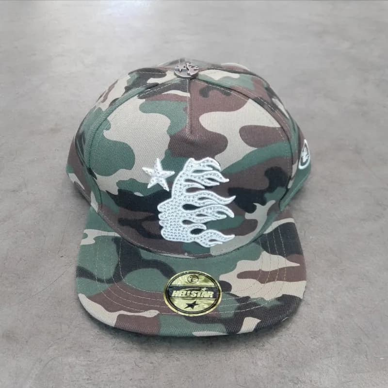 Palace Snapback Cap Flame Star — 迷彩【砖石女像-03款】