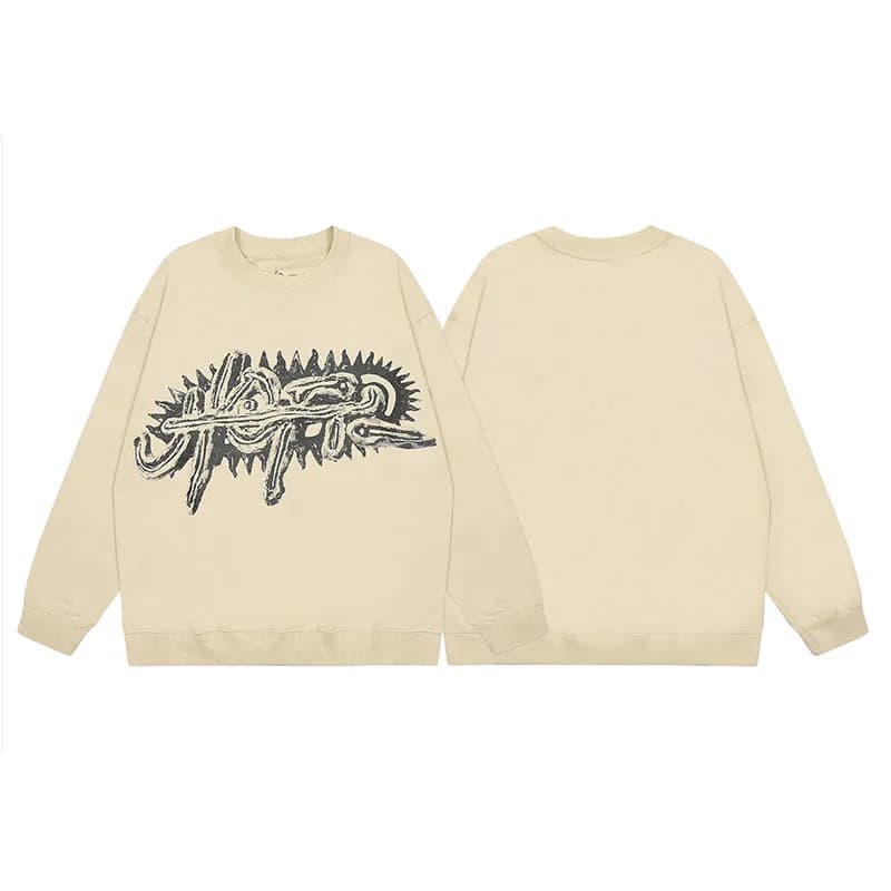 Sp5der Crewneck Sweatshirt Spiky Logo Print