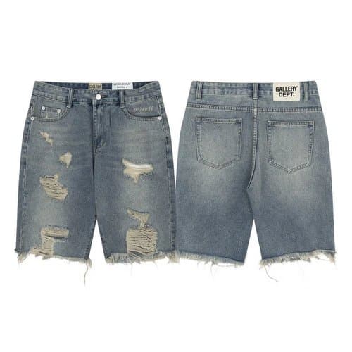 Gallery Dept. Distressed Denim Shorts Ripped & Frayed Hem