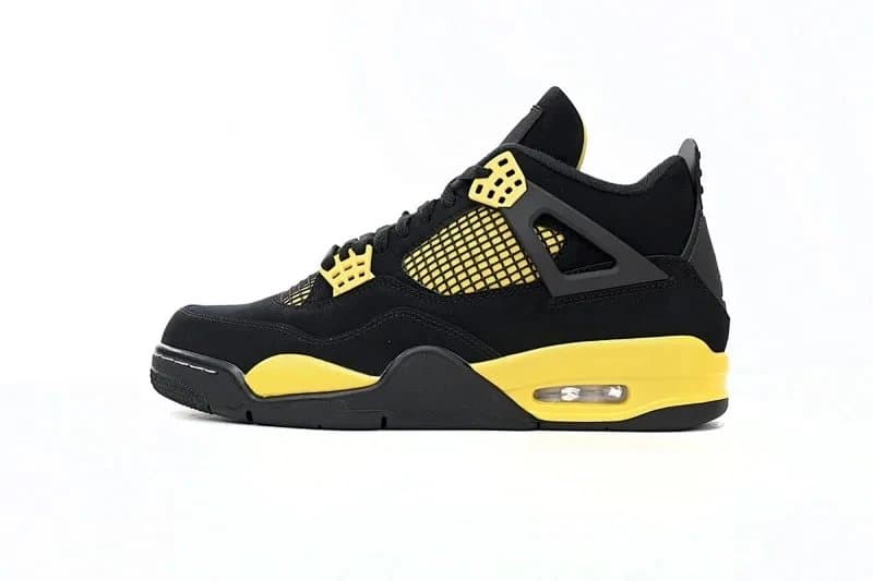 Air Jordan 4 Thunder — 36-47.5 (Message Remarks Size) · 黑黄