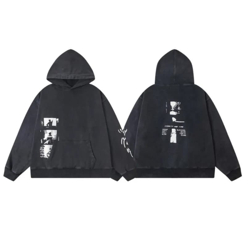 Fear of God Hooded Sweatshirt Distressed Graphic