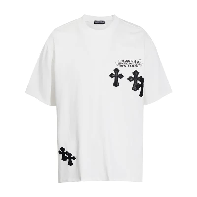 Chrome Hearts Graphic Tee Cross Motif Print — 6027白