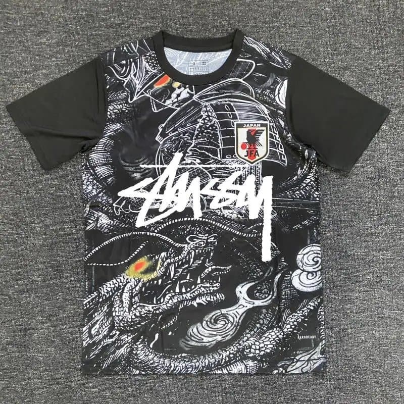 Stüssy V-Neck Jersey Dragon Print — 日本黑龙勇士