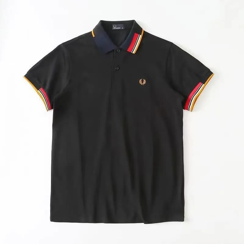 Polo Shirt Laurel Wreath — 黑色红花领