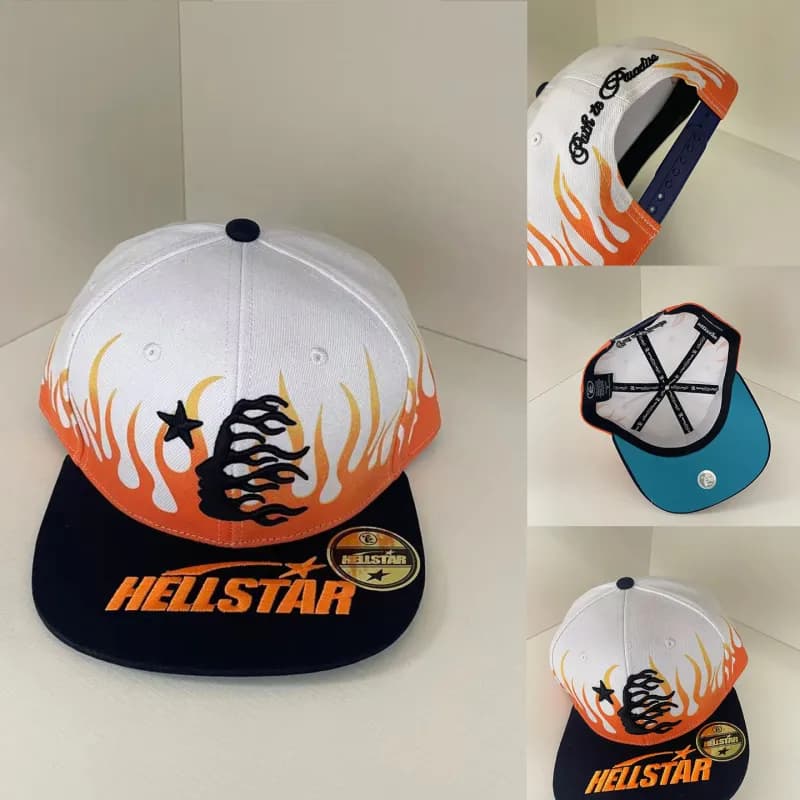Palace Snapback Cap Flame Star — 黑白拼色【火焰】