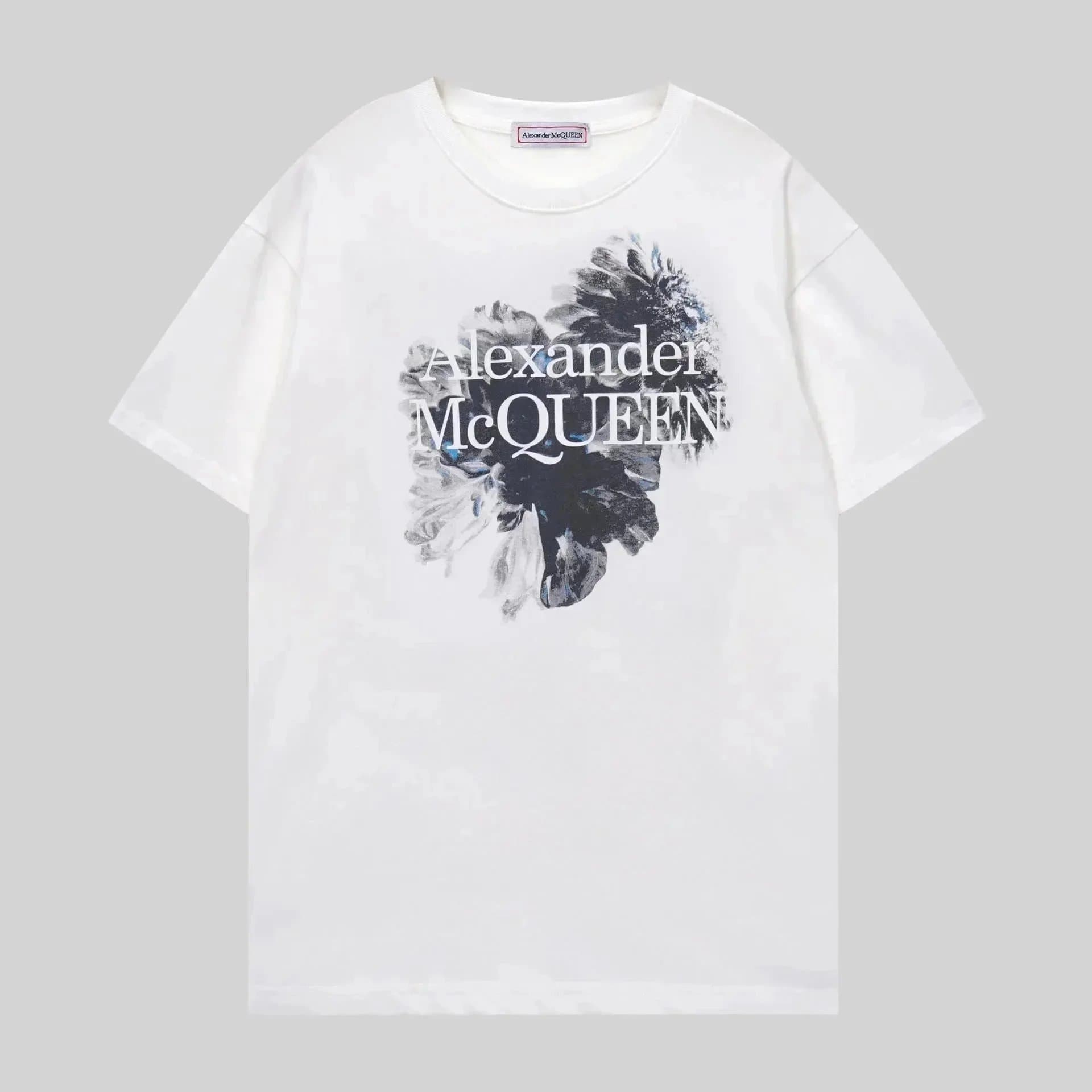 Alexander McQueen Skull Graphic Tee Arch Logo Skull — G1161白*Top quality