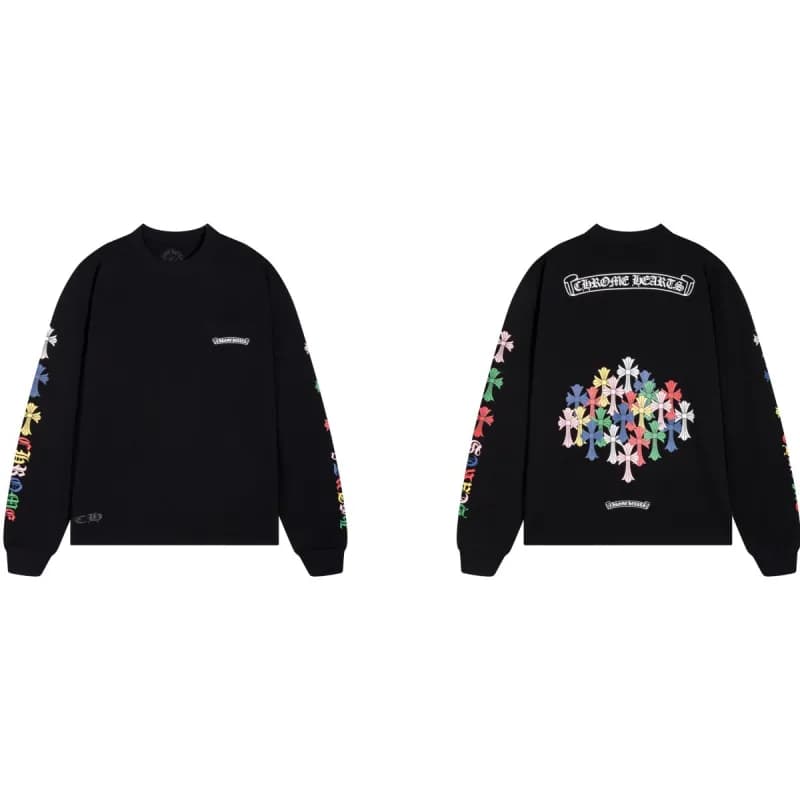 Chrome Hearts Long Sleeve Tee Multi-Color Cross Print