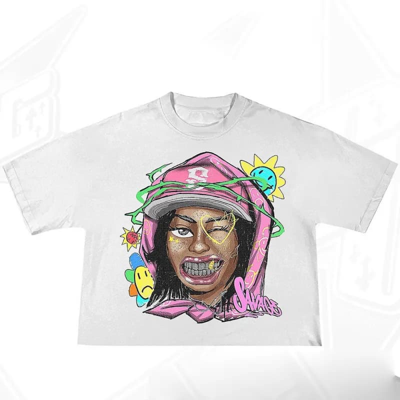 Graphic Tee Savage Face Print