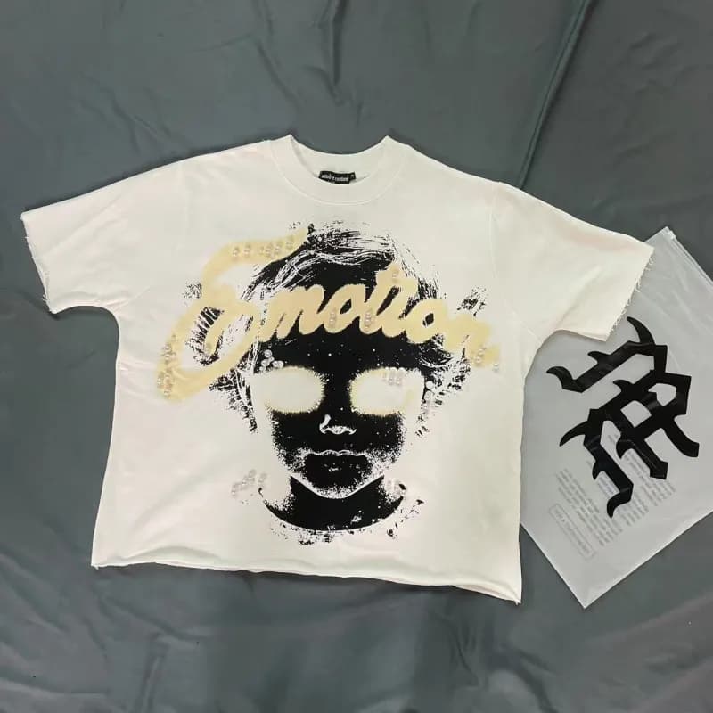 Fear of God Essentials Graphic Tee Emotion Print with Pearl Embellishment