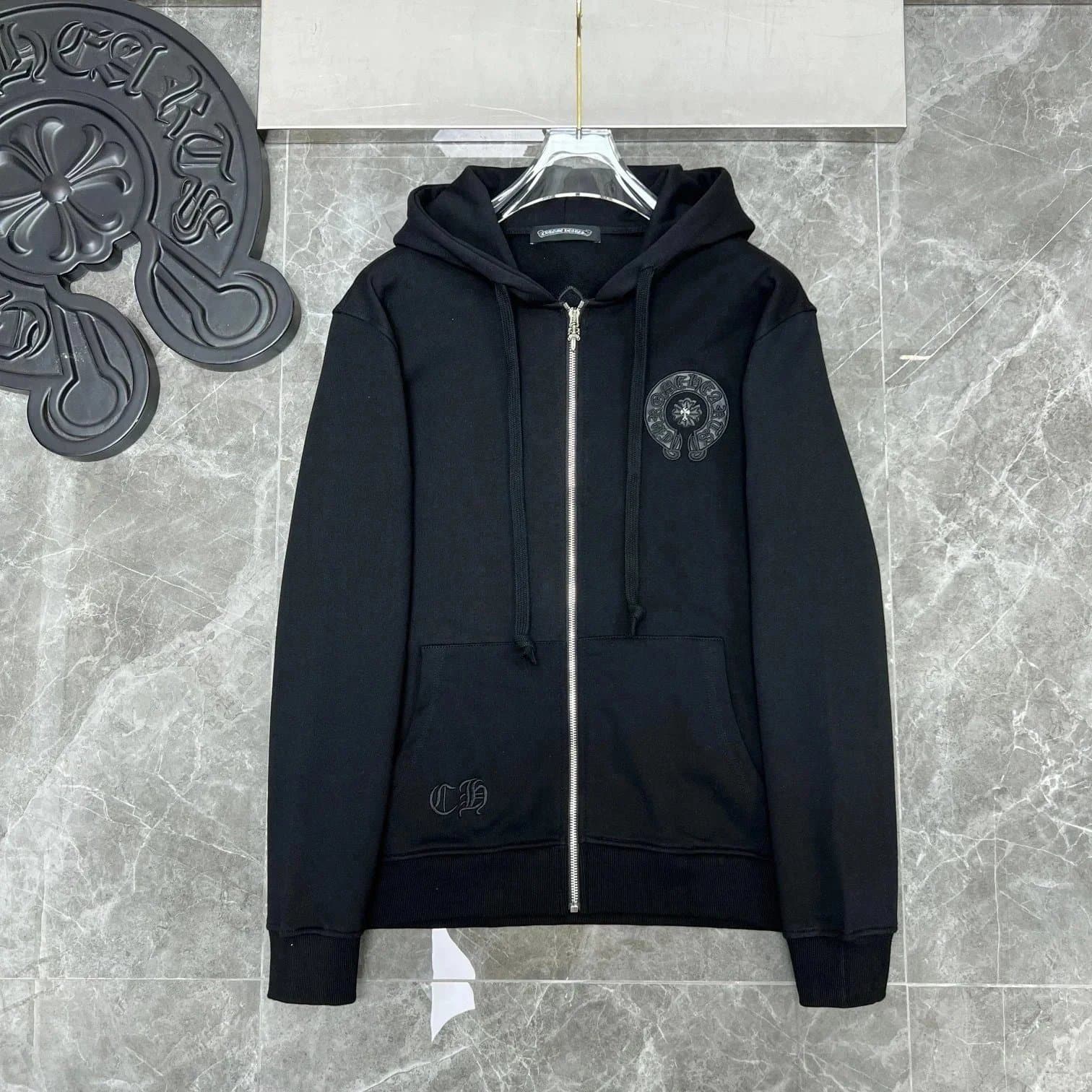 Zip-Up Hoodie Chrome Hearts Logo Patch — CH-44