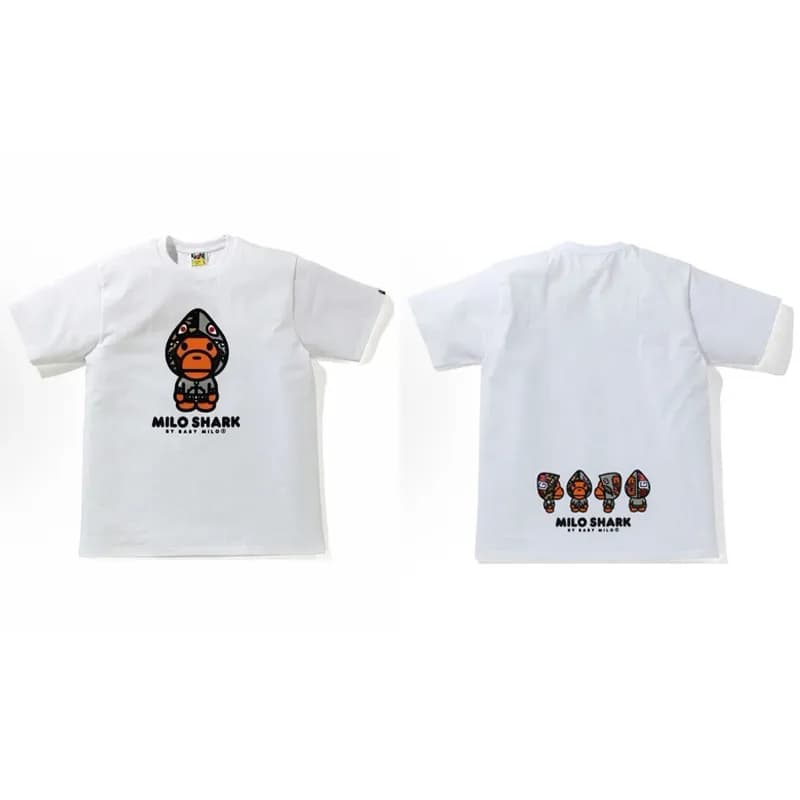 BAPE Graphic T-Shirt Hello Kitty x Baby Milo — 150 white gray