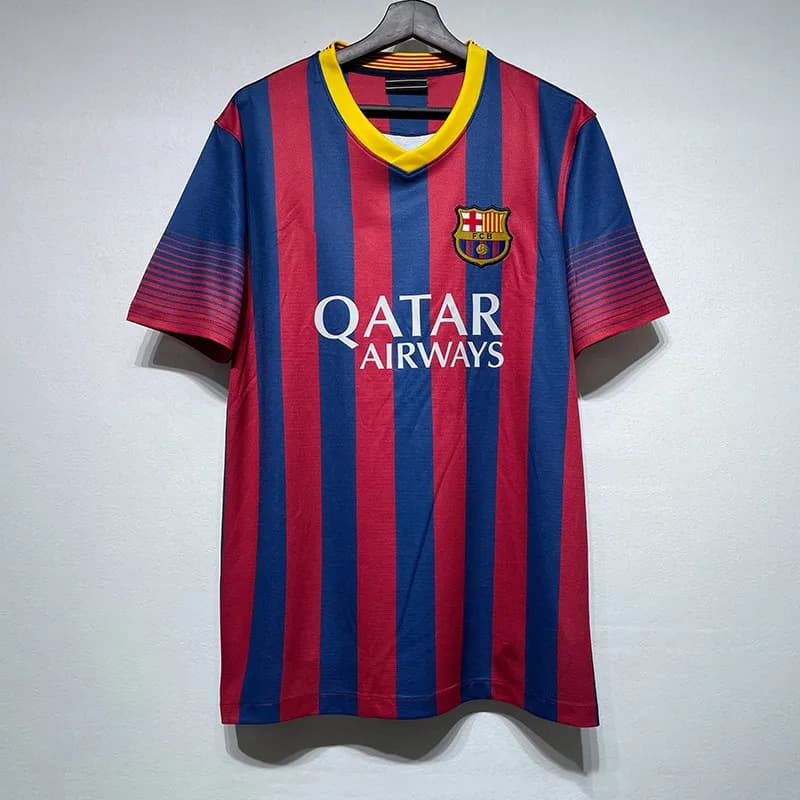 Adidas FC Barcelona Training Jersey Qatar Airways Sponsor — 13-14巴萨主场