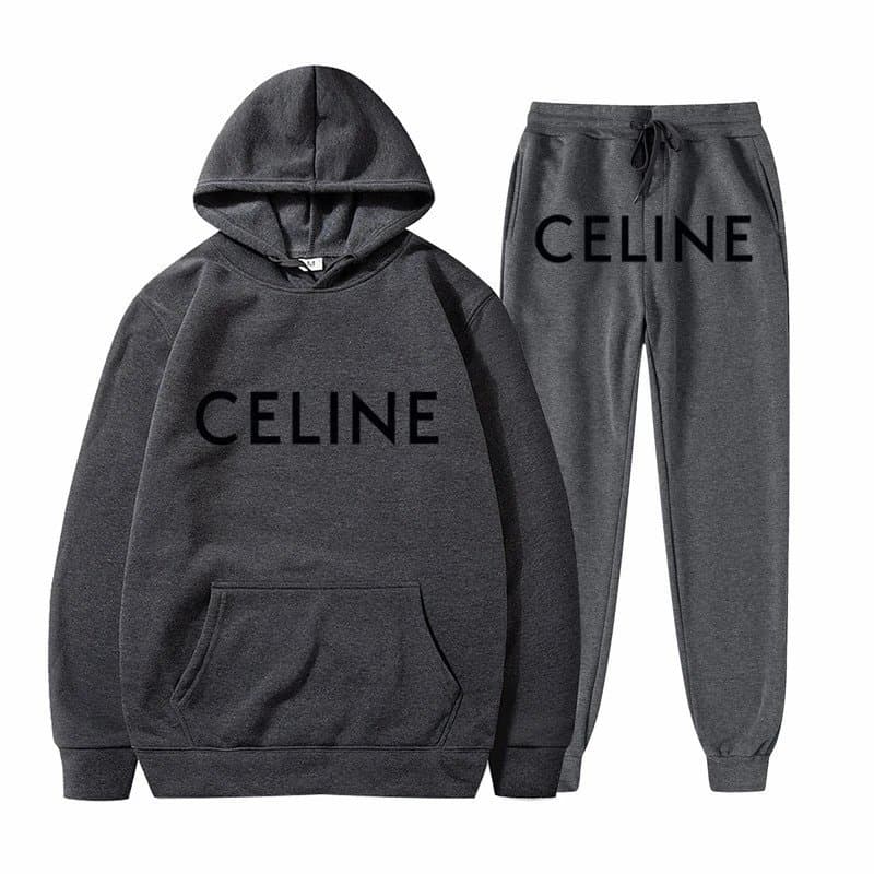Celine Logo Sweatpants Heather Grey — 21