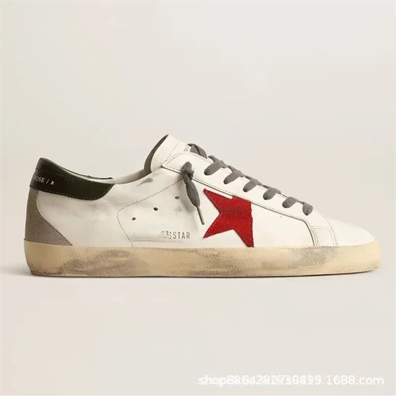 Golden Goose Superstar Distressed Red Star