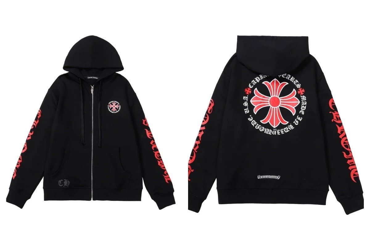 Chrome Hearts Zip-Up Hoodie Multi-Logo Print — 28