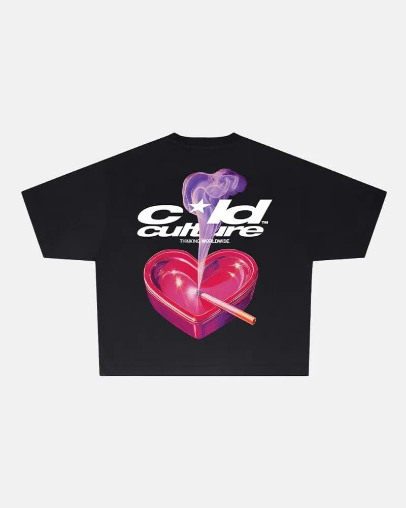 Corteiz Graphic Tee Heart Ashtray Print