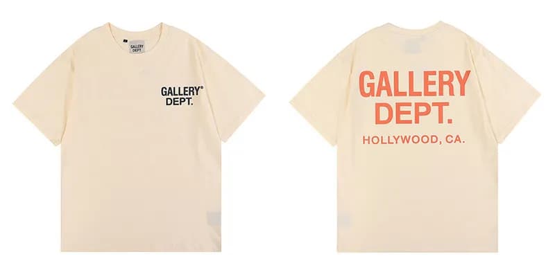 Gallery Dept. Hooded Sweatshirt Gallery Dept Hollywood CA Print — 6001 apricot