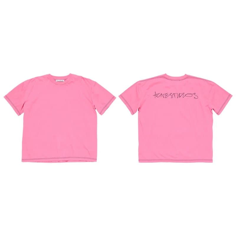 Acne Studios Logo T-Shirt Script Logo — 粉色(AC908080)