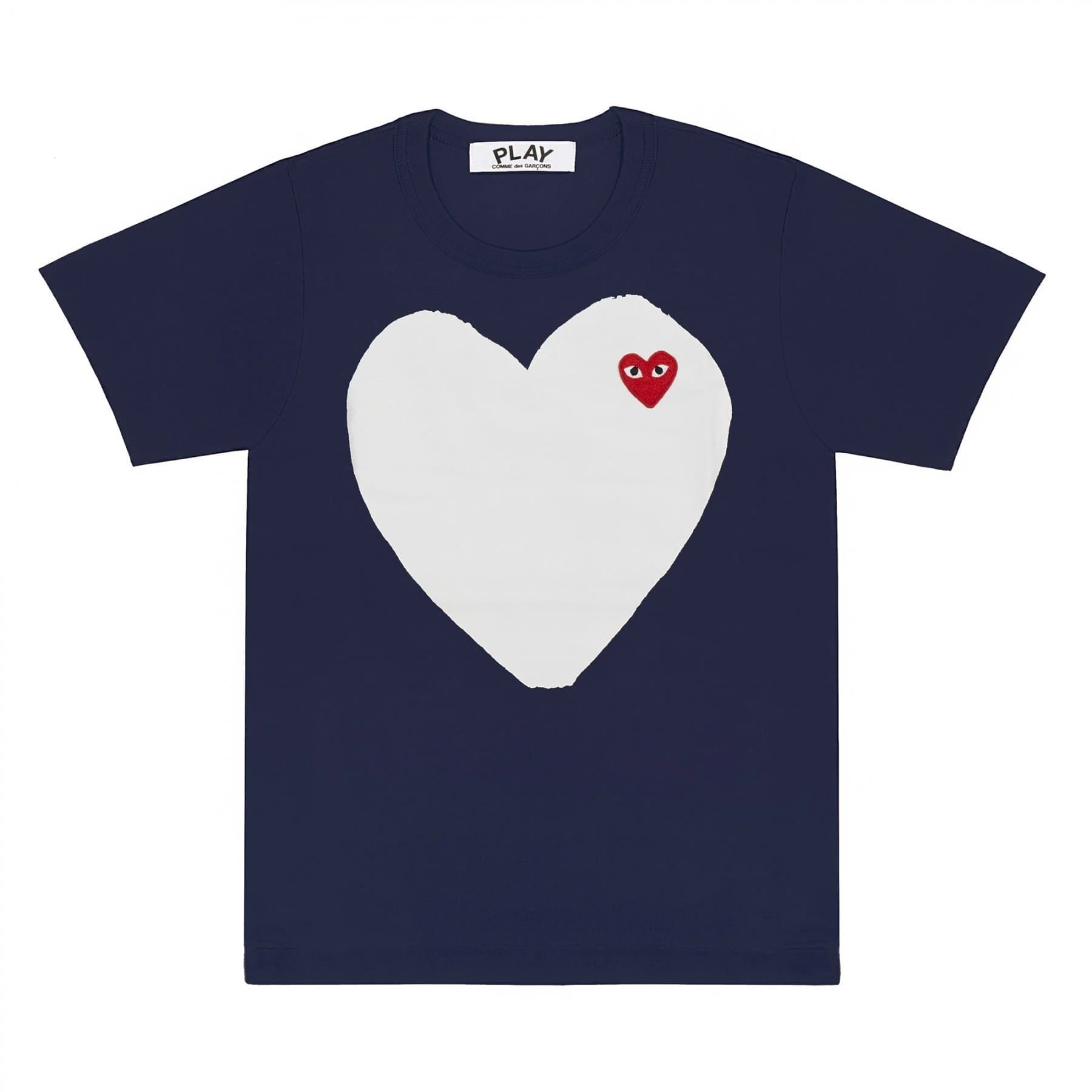 Comme des Garçons Heart Tee Red Heart — 蓝色无眼白心