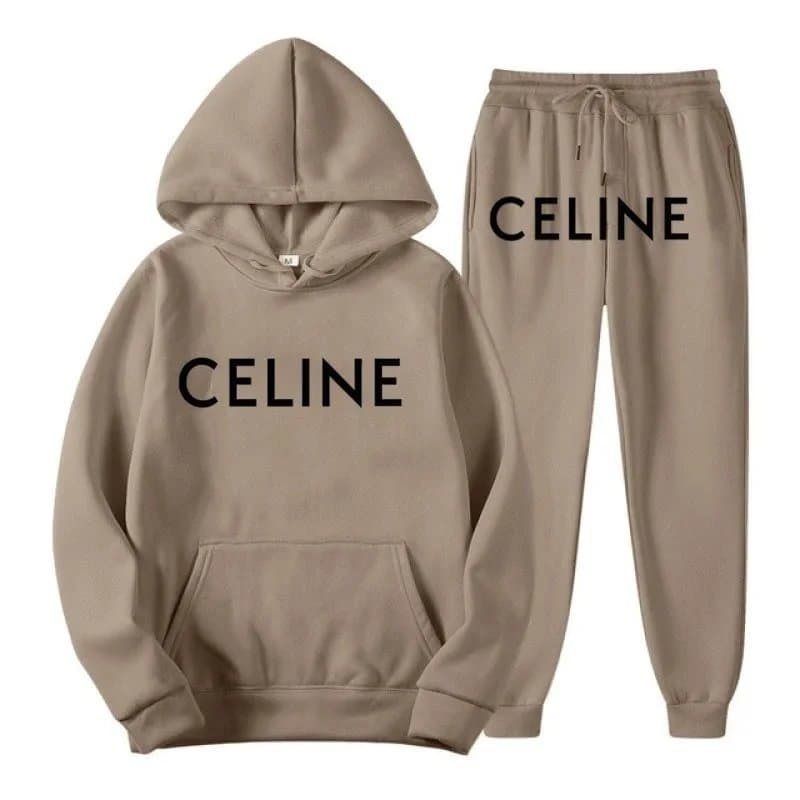 Celine Logo Sweatpants Heather Grey — 33