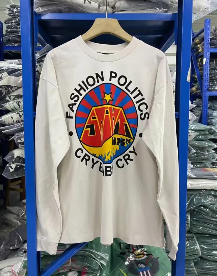 Long Sleeve Tee Baphomet Graphic — St1070 cement white