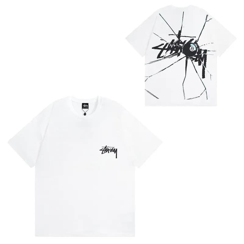 Stüssy 8 Ball Tee Black 8 Ball Print — 949白色