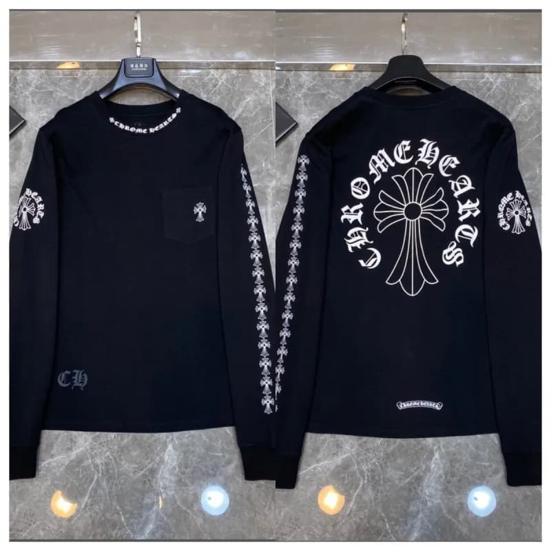 Raglan Long Sleeve Tee Chrome Hearts Crest — 8088