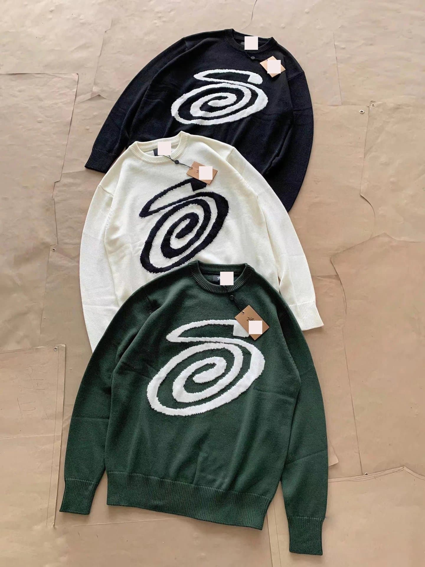 Stüssy Knit Sweater Spiral Logo — 406绿色