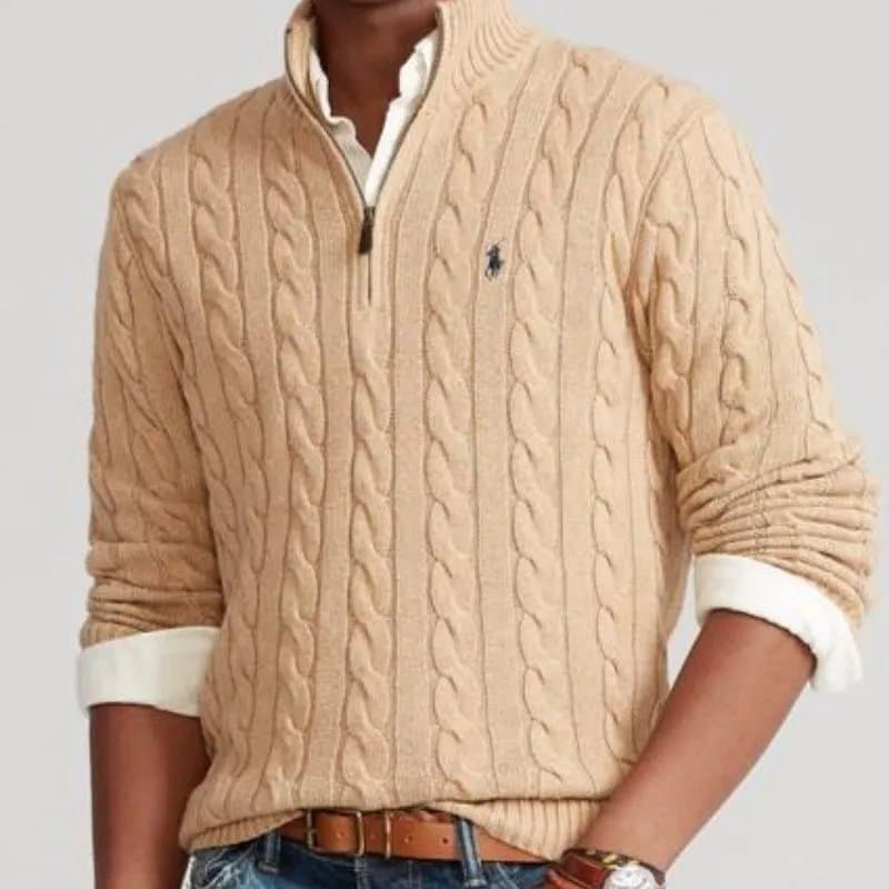 Polo Ralph Lauren Cable Knit Quarter-Zip Sweater Classic Cable
