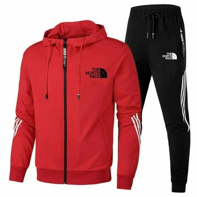 Puma Track Suit Black Red Stripe — 红色