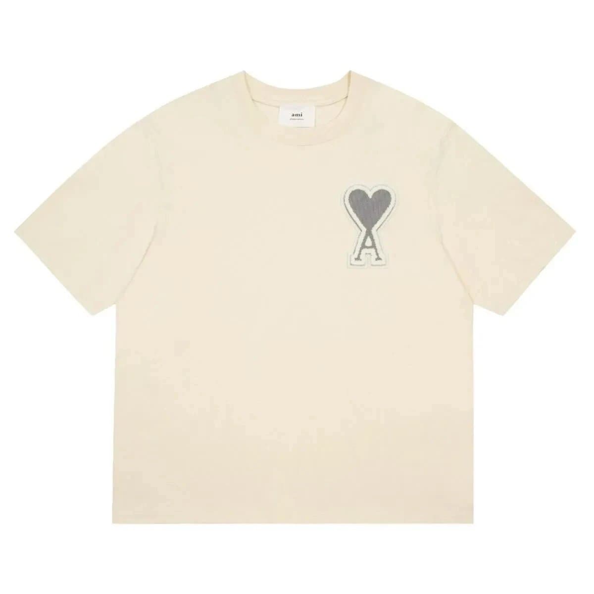 Amiri Heart Logo Tee Embroidered Heart — 杏色