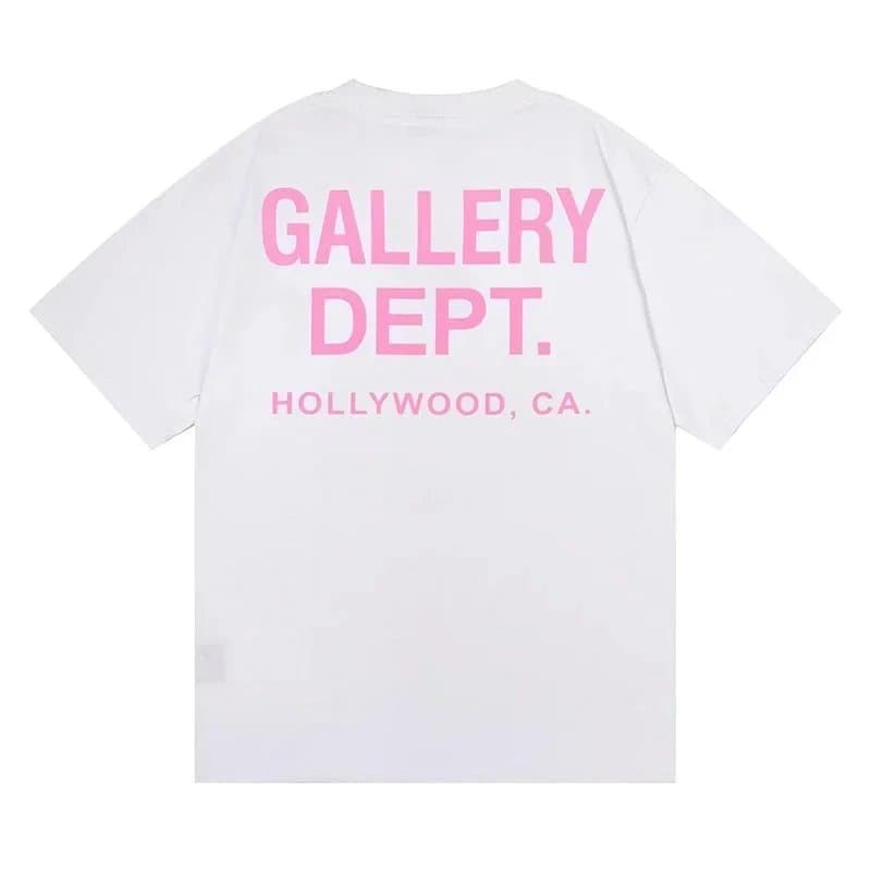 Graphic Tee Gallery Dept. Back Print — 白色粉字