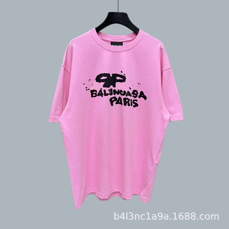 Balenciaga Logo Tee B4L3NC1A9A Paris Print