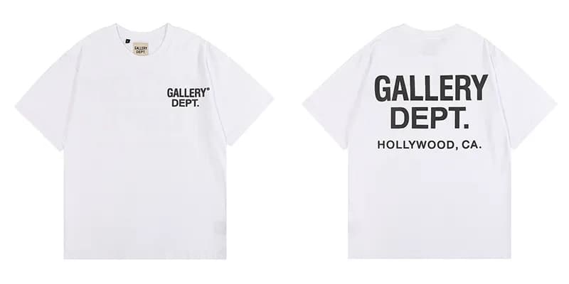 Gallery Dept. Hooded Sweatshirt Gallery Dept Hollywood CA Print — 6001 white