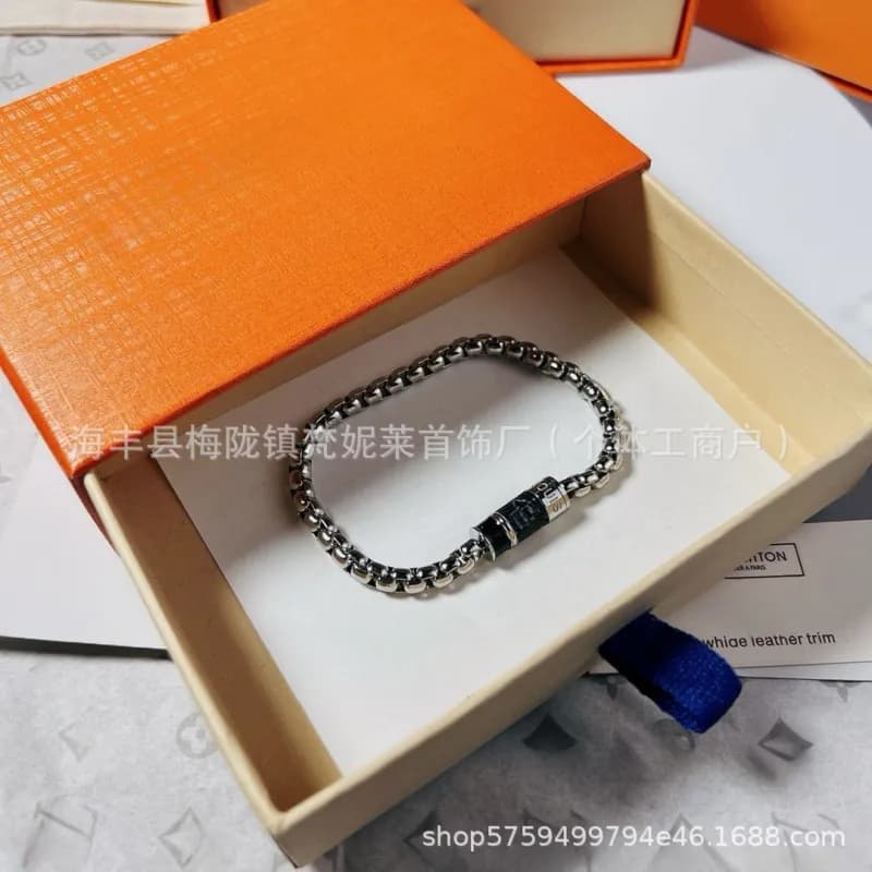 Louis Vuitton Chain Bracelet Metallic with Enamel Detail