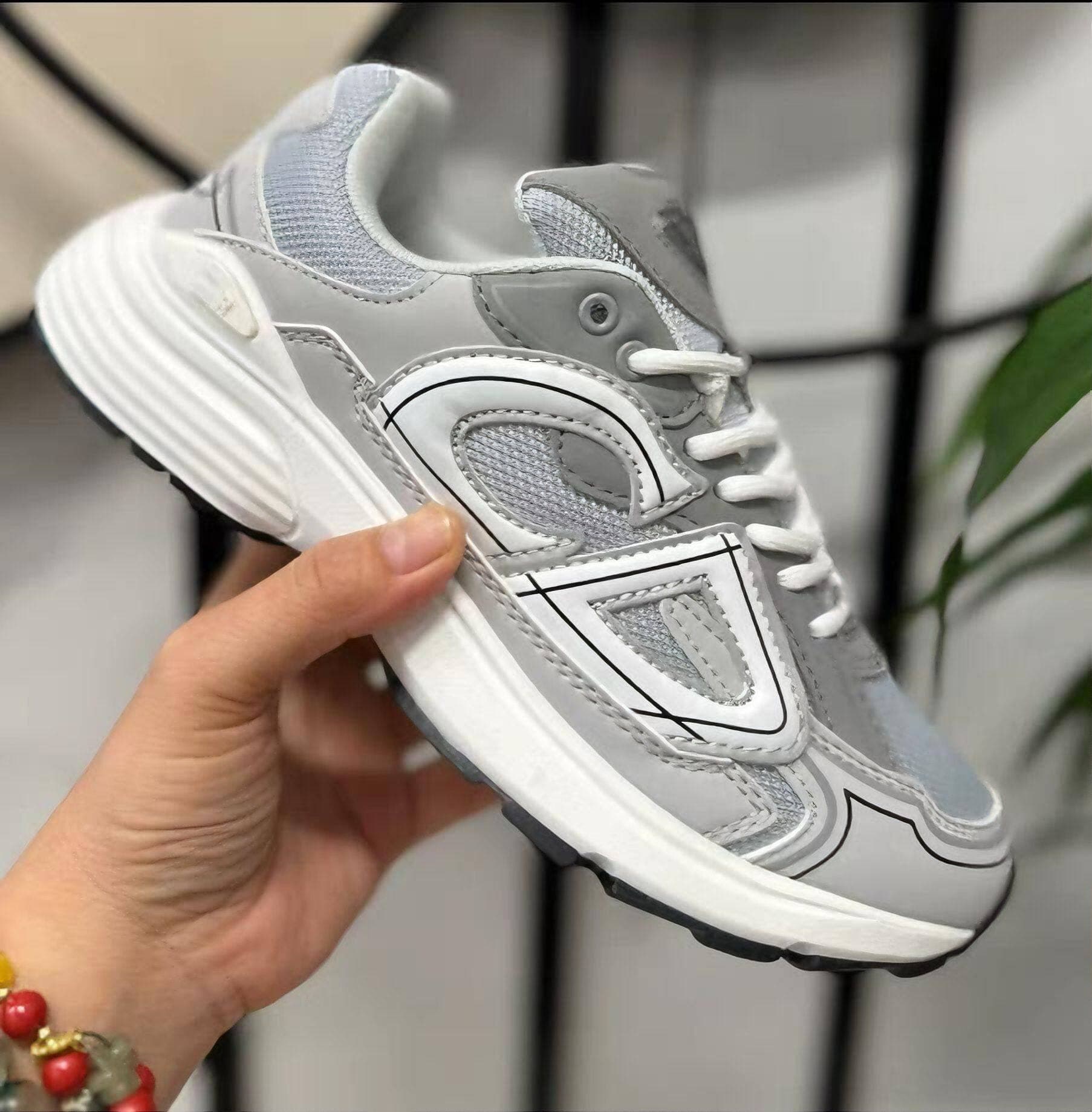 Chunky Sneaker Mesh and Suede — B30灰白(38-45)