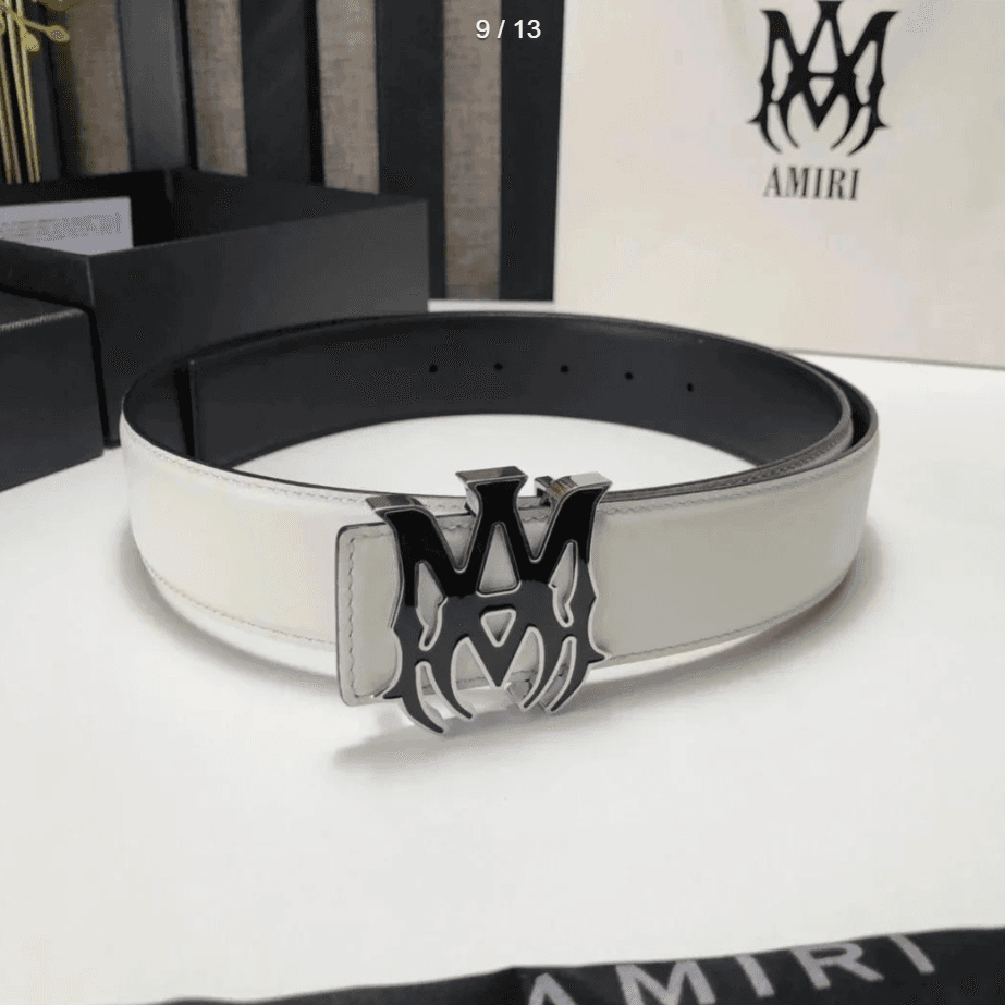 Amiri Logo Belt Matte Black — 02-1