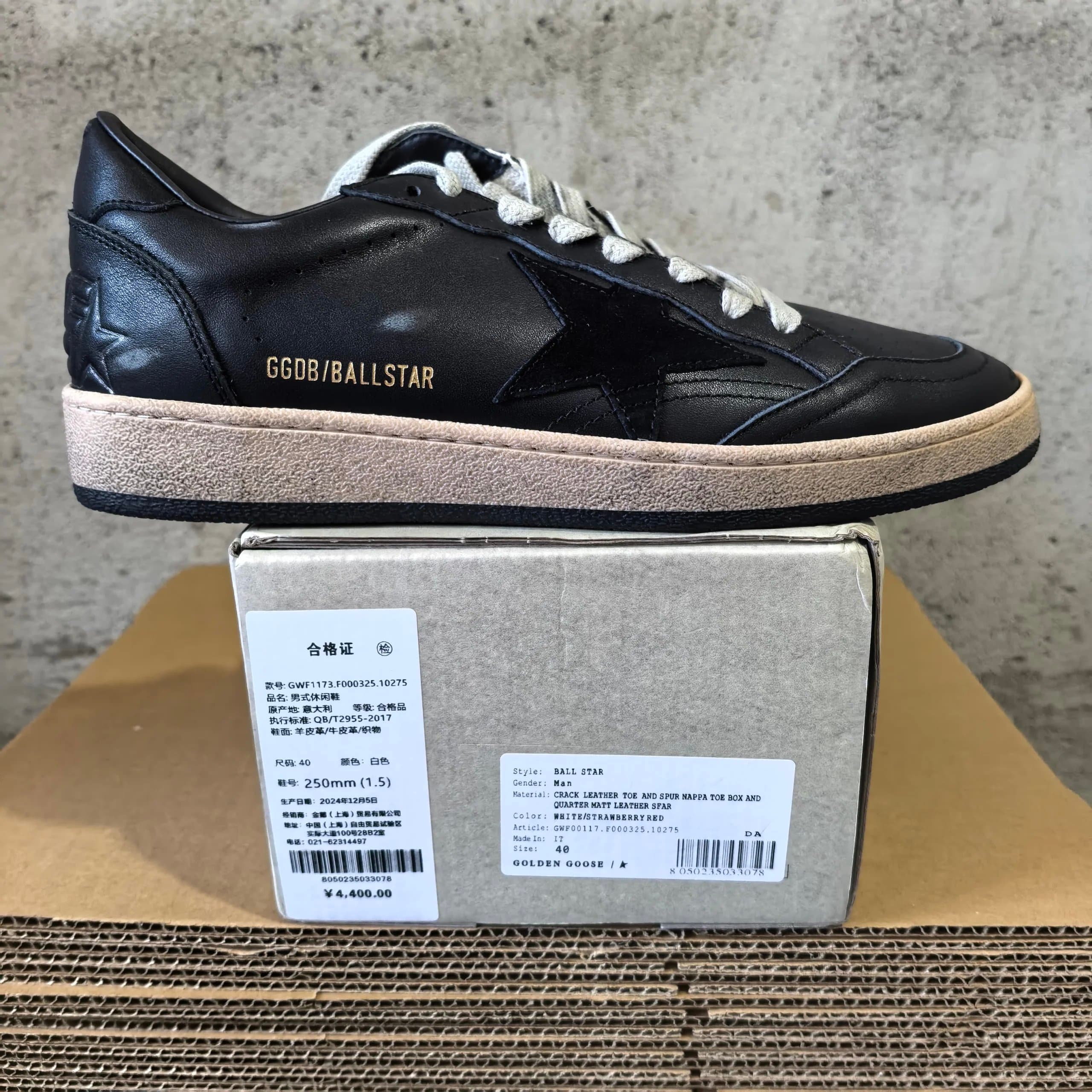 Golden Goose Ball Star Crack Leather Toe and Spur Nappa Toe Box