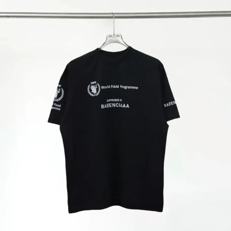 Balenciaga Logo T-Shirt Oversized Script — 【016】世粮署—黑T白字