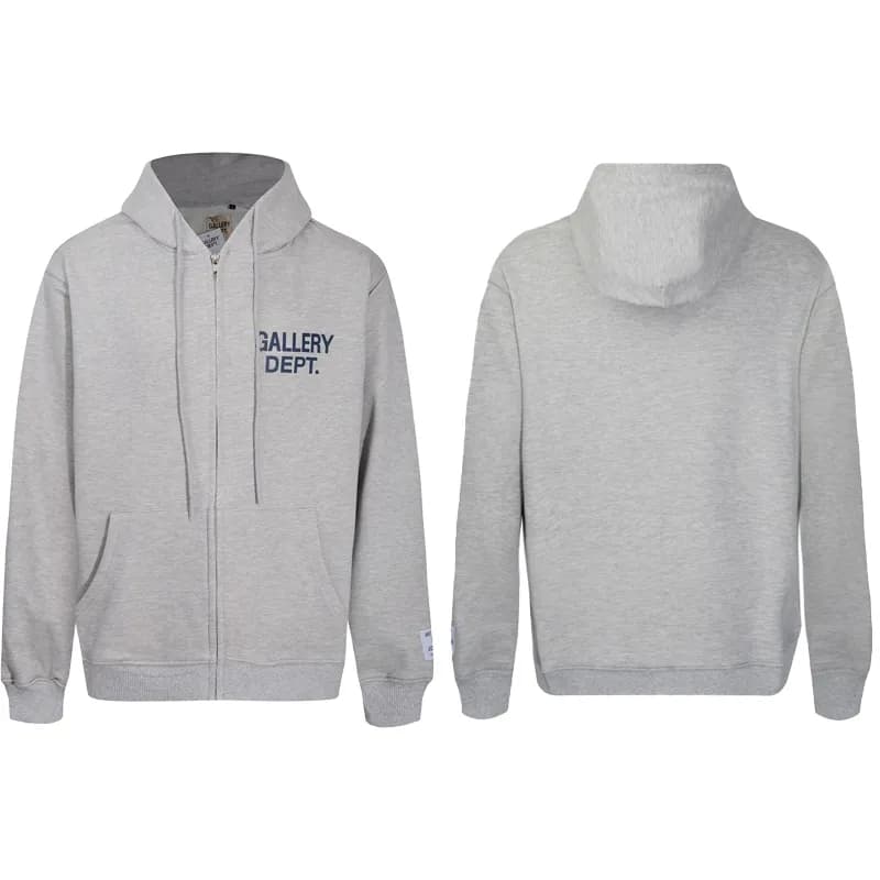 Gallery Dept. Zip-Up Hoodie Tie-Dye — 931 light gray