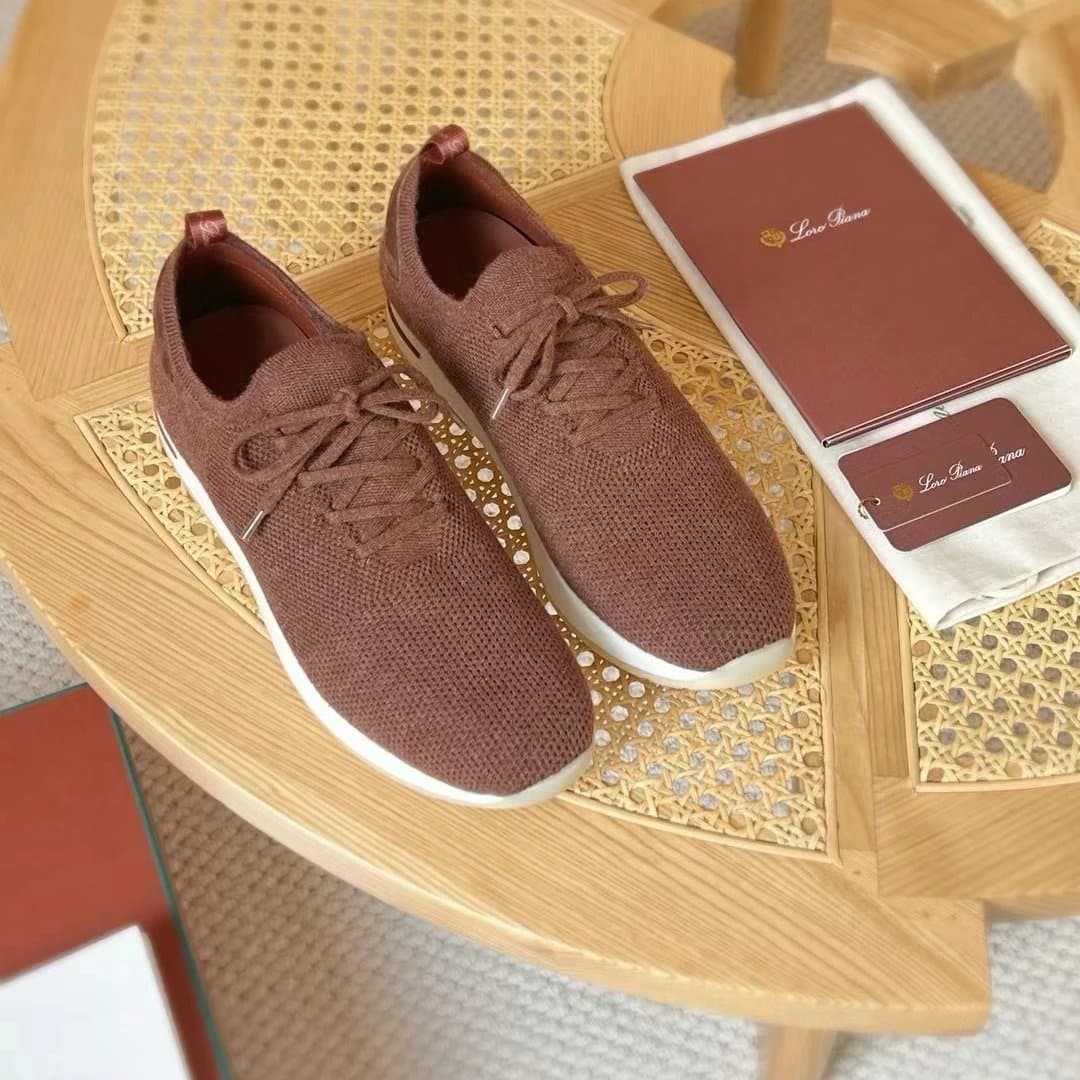 Loro Piana Knit Sneaker Chestnut