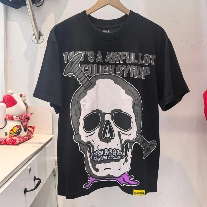 Travis Scott Skull Graphic Tee Cough Syrup