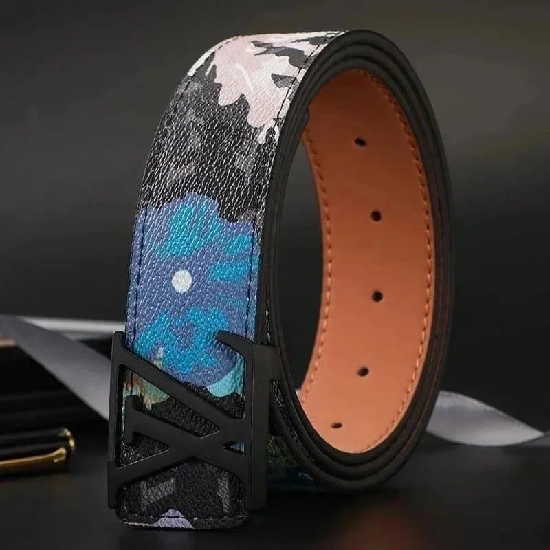 Louis Vuitton LV Monogram Belt Embossed Leather — 黑涂鸦黑扣【赠送打孔器】