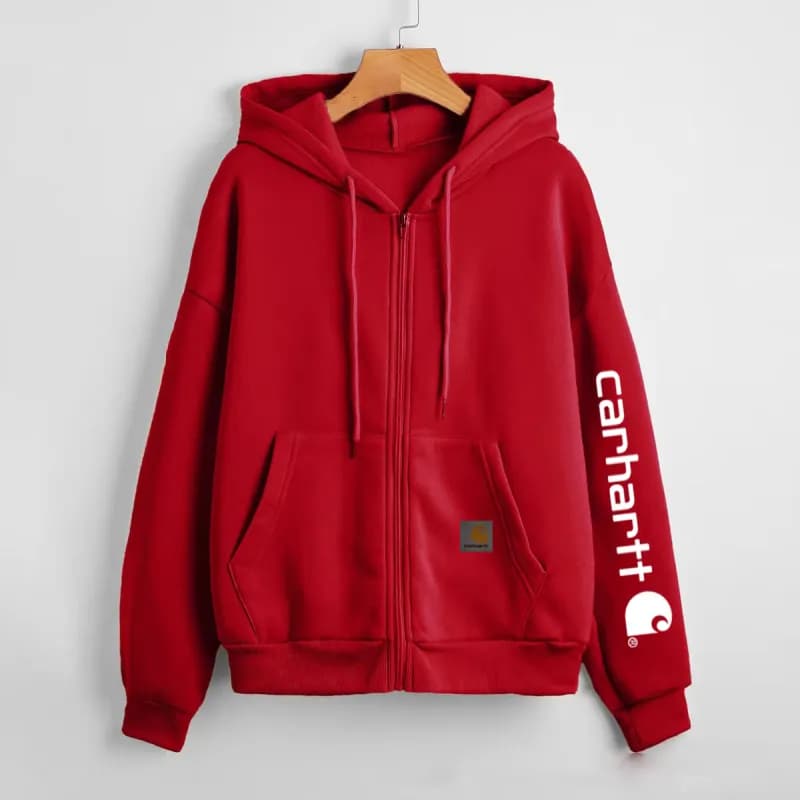 Carhartt Zip-Up Hoodie Logo Sleeve