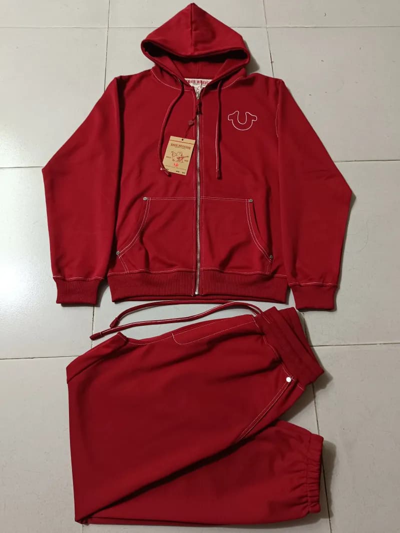 Hoodie and Joggers Set Solid Red