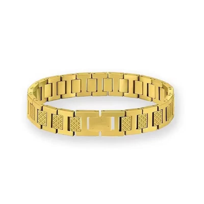 Chrome Hearts Link Bracelet Textured Black — 金色1